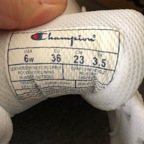 White Super C Court Champion Running Shoes 6W - Picture 5 of 9